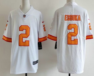 Men's Tampa Bay Buccaneers #2 Emeka Egbuka Limited White Throwback Vapor Jersey