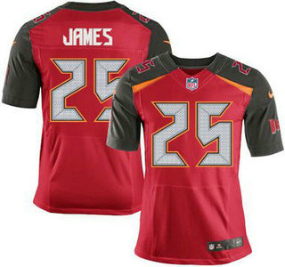 Men's Tampa Bay Buccaneers #25 Mike James Red Team Color NFL Nike Elite Jersey