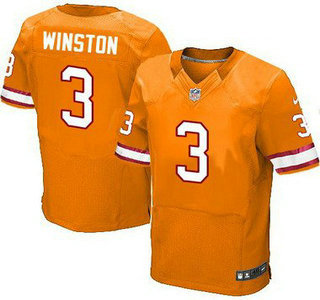 Men's Tampa Bay Buccaneers #3 Jameis Winston Orange Alternate NFL Nike Elite Jersey