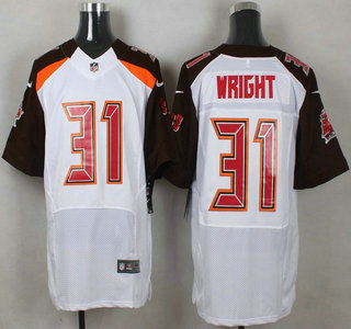 Men's Tampa Bay Buccaneers #31 Major Wright White Road NFL Nike Elite Jersey