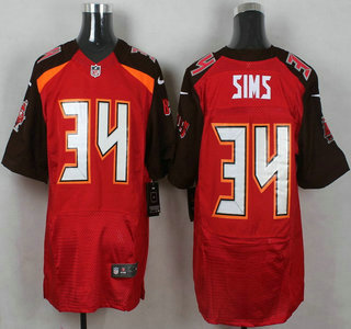 Men's Tampa Bay Buccaneers #34 Charles Sims Red Team Color NFL Nike Elite Jersey