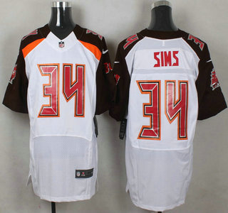 Men's Tampa Bay Buccaneers #34 Charles Sims White Road NFL Nike Elite Jersey