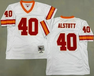 Men's Tampa Bay Buccaneers #40 Mike Alstott White 1996 Throwback Jersey