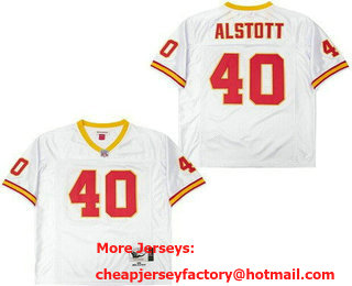 Men's Tampa Bay Buccaneers #40 Mike Alstott White Throwback Jersey