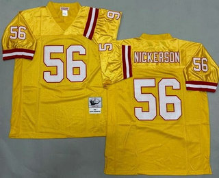 Men's Tampa Bay Buccaneers #56 Hardy Nickerson Yellow 1993 Throwback Jersey