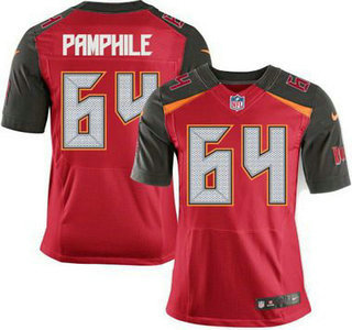 Men's Tampa Bay Buccaneers #64 Kevin Pamphile Red Team Color NFL Nike Elite Jersey