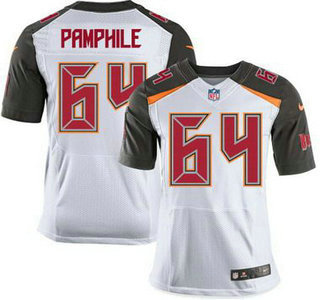 Men's Tampa Bay Buccaneers #64 Kevin Pamphile White Road NFL Nike Elite Jersey