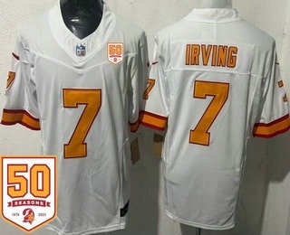 Men's Tampa Bay Buccaneers #7 Bucky Irving Limited White Throwback 50th Seasons FUSE Vapor Jersey