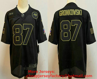 Men's Tampa Bay Buccaneers #87 Rob Gronkowski Black 2020 Salute To Service Stitched NFL Nike Limited Jersey