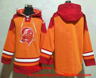 Men's Tampa Bay Buccaneers Blank Orange Ageless Must Have Lace Up Pullover Hoodie