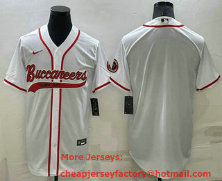 Men's Tampa Bay Buccaneers Blank White Stitched Cool Base Nike Baseball Jersey