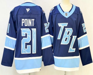 Men's Tampa Bay Lightning #21 Brayden Point Blue 2026 Stadium Series Authentic Jersey