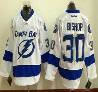 Men's Tampa Bay Lightning #30 Ben Bishop White Jersey