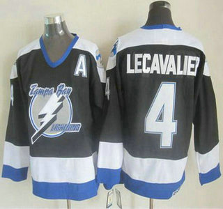 Men's Tampa Bay Lightning #4 Vincent Lecavalier 2003-04 Black CCM Vintage