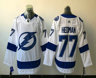Men's Tampa Bay Lightning #77 Victor Hedman White 2017-2018 Hockey Stitched NHL Jersey