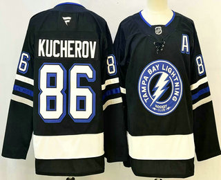 Men's Tampa Bay Lightning #86 Nikita Kucherov 2025 Black Stitched Jersey