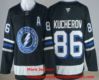 Men's Tampa Bay Lightning #86 Nikita Kucherov Black Authentic Jersey