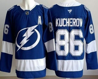 Men's Tampa Bay Lightning #86 Nikita Kucherov Blue Authentic Jersey