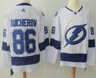 Men's Tampa Bay Lightning #86 Nikita Kucherov White 2017-2018 Hockey Stitched NHL Jersey
