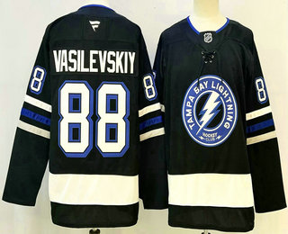 Men's Tampa Bay Lightning #88 Andrei Vasilevskiy 2025 Black Stitched Jersey