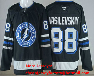 Men's Tampa Bay Lightning #88 Andrei Vasilevskiy Black Authentic Jersey