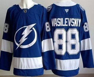Men's Tampa Bay Lightning #88 Andrei Vasilevskiy Blue Authentic Jersey