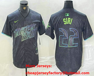Men's Tampa Bay Rays #22 Jose Siri Charcoal 2024 City Connect Limited Stitched Jersey
