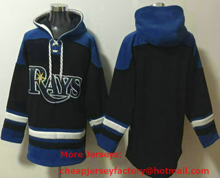 Men's Tampa Bay Rays Blank Navy Blue Ageless Must Have Lace Up Pullover Hoodie