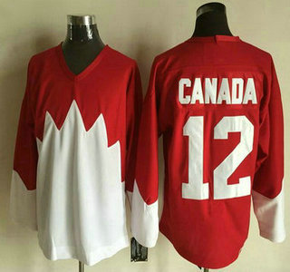 Men's Team Canada #12 Canada 1972 CCM Throwback Hockey Red Jersey
