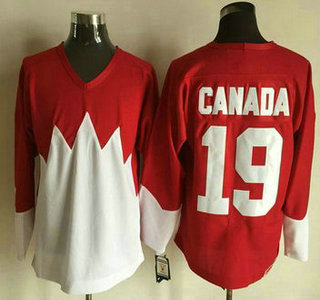 Men's Team Canada #19 Canada 1972 CCM Throwback Hockey Red Jersey