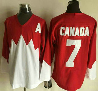 Men's Team Canada #7 Canada 1972 CCM Throwback Hockey Red Jersey