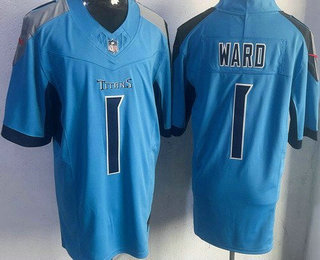 Men's Tennessee Titans #1 Cameron Ward Limited Light Blue FUSE Vapor Jersey