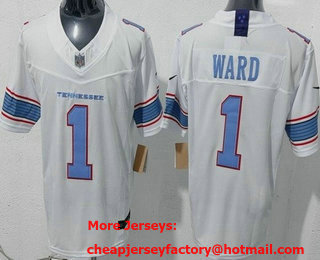 Men's Tennessee Titans #1 Cameron Ward Limited White FUSE Vapor Jersey