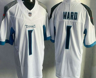 Men's Tennessee Titans #1 Cameron Ward Limited White FUSE Vapor Jersey