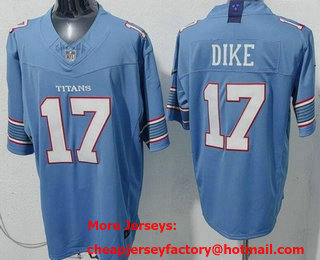 Men's Tennessee Titans #17 Chimere Dike Limited Light Blue FUSE Vapor Jersey