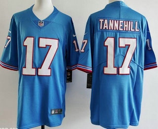 Men's Tennessee Titans #17 Ryan Tannehill imited Light Blue Throwback Vapor Jersey