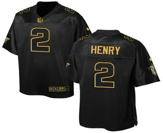 Men's Tennessee Titans #2 Derrick Henry Black NFL Elite Pro Line Gold Collection Jersey