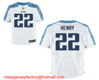 Men's Tennessee Titans #22 Derrick Henry White Road Stitched NFL Nike Elite Jersey