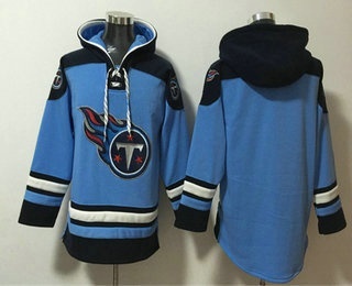 Men's Tennessee Titans Blank Blue Ageless Must Have Lace Up Pullover Hoodie