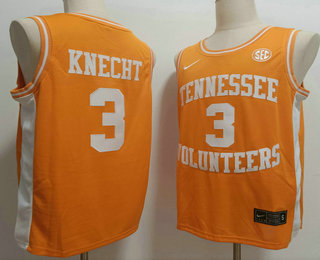 Men's Tennessee Volunteers #3 Dalton Knecht Orange Stitched College Basketball Jersey