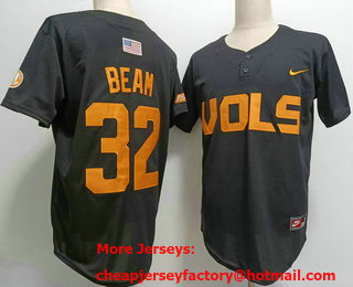 Men's Tennessee Volunteers #32 Drew Beam Black Pullover Cooperstown Stitched Nike Jersey