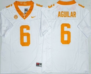 Men's Tennessee Volunteers #6 Joey Aguilar Limited White FUSE College Football Jersey