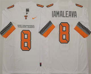 Men's Tennessee Volunteers #8 Nico Iamaleava White 2025 College Football Jersey