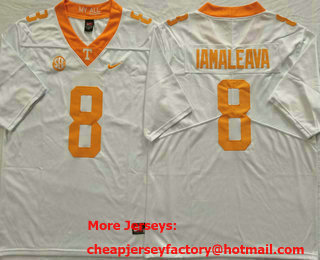 Men's Tennessee Volunteers #8 Nico Iamaleava White Vapor Limited Stitched Nike Jersey