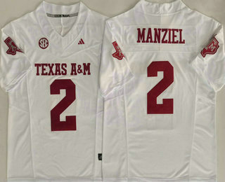 Men's Texas A M Aggies #2 Johnny Manziel White FUSE College Football Jersey