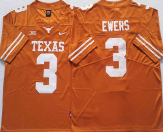 Men's Texas Longhorns #3 Quinn Ewers Yellow 2022 Vapor Untouchable Stitched Nike Jersey