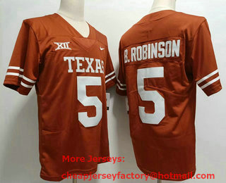 Men's Texas Longhorns #5 Bijan Robinson Yellow 2022 Vapor Untouchable Stitched Nike Jersey