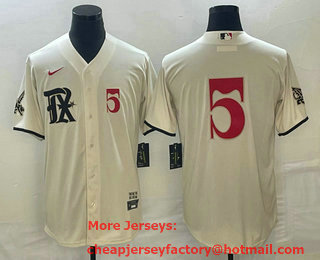 Men's Texas Rangers #5 Corey Seager Number Cream 2023 City Connect Stitched Baseball Jersey 01