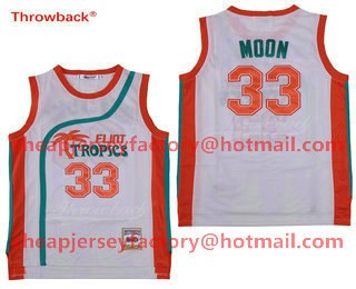 Men's The Movie Flint Tropics #33 Jackie Moon White Soul Swingman Basketball Jersey