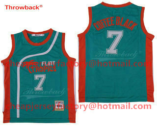 Men's The Movie Flint Tropics #7 Coffee Black Teal Green Soul Swingman Basketball Jersey